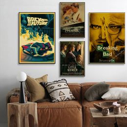 Classic Movie Retro Posters Fight Club Little Women Nostalgic Prints Poster Home Room Bar Cafe Decor DIY Art Wall Painting