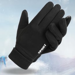 Windproof Gloves Winter Cycling Gloves Bicycle Warm Touchscreen Full Finger Gloves Unisex Outdoor Sports Ski Riding Men Women