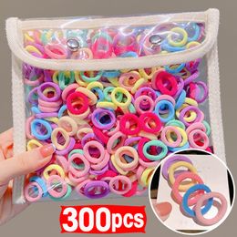 100/300pcs Kids Elastic Hair Bands Girls Sweet Scrunchie Rubber Band for Children Hair Ties Clips Headband Baby Hair Accessories