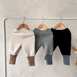 Trousers Thickened Warm Baby Pants Cashmere Baby Boy Girl Clothes Autumn Winter Baby Leggings Cotton Patchwork Baby Clothing 636M