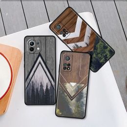 ShockProof Case for Xiaomi Mi 12 12t 11 10T 11T 9T Pro Note 10 Lite 11 Lite 5G NE funda Phone Soft Cover Forest Geometry Wood