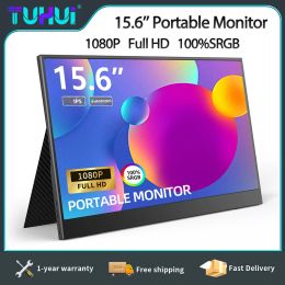 Monitors TUHUI 15.6 Inch 1080P Portable Monitor Usb Type C HDMICompatible IPS FHD Gaming Screen for PC Laptop Ps4 Ps5 Switch Phone Xbox