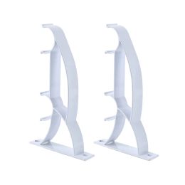 2 Pcs Curtain Pole Bracket Double Rod Holder Drapery Rod BracketHeavy Duty Window-Dressing Hardware Metal Durable Base Rod