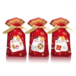 Gift Wrap 2024 Chinese Year Snowflake Crispy Packaging Candy Cookies Bundle Mouth Drawstring Nugat Sugar Party Bags