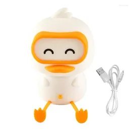 Night Lights Duck Light Silicone 3 Level Dimmable Touch-Sensitive Multi-Color Rechargeable For Kids