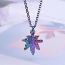 20pcs/lot Vintage Maple Leaf Alloy Charm Rainbow Colour Punk Pendant Charm for Jewellery Making DIY Earring Bracelet Craft Supplies