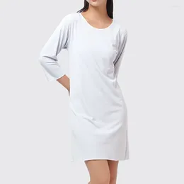 Women's Sleepwear Comfort Modal Lingeries For Woman With Silk Collar Women Pajama Solid Color Summer Dresses Nightgowns Nightie 2024