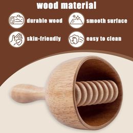 Wooden Therapy Cup with Roller, Wood Therapy Massage Tool, Fascia Roller for Body Shaping, Lymphatic Drainage, Cellulite Remover
