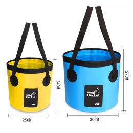 2022 New Large Portable Water Bucket Travel Outdoor Foldable Water Bag Fishing Bucket PVC Car Water Bucket Soak Foot Bucket