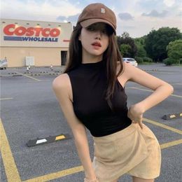 Women's Tanks Tank Tops Women Summer Inside Comfortable Ulzzang Sweet Solid Female Simple Clothes Casual Slim Korean Night Club Temperament