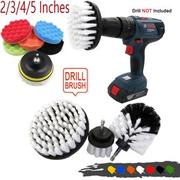 3/8Pcs Electric Soft Power Drill Brush Sets Kit Plastic Round Cleaning Brush for Clean Car Wheel Tire Glass windows 2/3.5/4''
