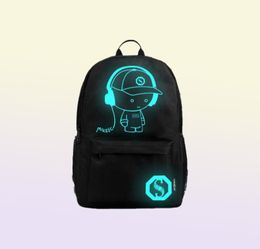 Super Cool Luminous Boys and Girls Backpack USB Charging School Bags Anime Fashion Unisex Backpack Teenager men Travel bag 2110137675381