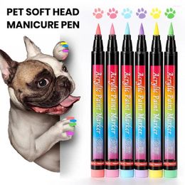 Dog Apparel Quick-drying Nail Pen Polish Brush Pet Art Set 12 Colours Quick Dry For Puppy Cat Diy Manicure Small