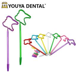 Pens 10pcs Dental Creative Tooth Shape Ballpoint Pen 0.5mm Cute Roller Ball Pen Dentist Gifts Souvenirs