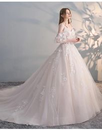 Casual Dresses Wedding Dress Luxury Party Princess Ball Gown Simple Temperament Spaghetti Strap Handmade Flower Beaded Embroidery