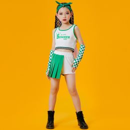 2023 Jazz Dance Cheerleader Costumes For Girls Children Ballroom Hip Hop Dance Rave Clothes Performance Show Stage Wear DQS12568