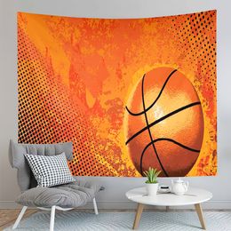 Basketball Art Painting Tapestry Water and Fire Tapestry Basketball Fans Gift Wall Hanging Tapestries Living Room Bedroom Dorm