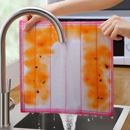 5/3pcs Kitchen Towels Microfiber Dishcloth Super Absorbent Non-stick Oil Reusable Cleaning Cloth Household Daily Rags Cloths