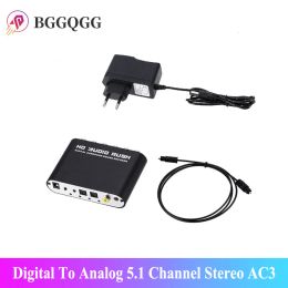 Connectors Digital to Analog 5.1 Channel Stereo Ac3 Audio Converter Dac Converter Optical Spdif Coaxial Aux 3.5mm to 6 Rca Sound Decoder