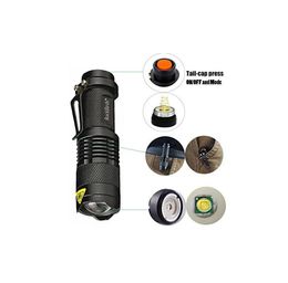 Rockbirds LED Flashlight A100 Mini Super Bright 3 Mode Tactical Flashlight Tools for Hiking Hunting Fishing and Camping b7440414