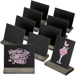 High Quality Double-sided Mini Blackboard Retro Wooden Message Board Decorative Chalkboard with Base for Shop Bar Coffee House
