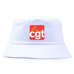 Berets France CGT Reversible Bucket Hat Woman Man Outdoor Sun Beach Fisherman Cap Girl Boy Summer Spring Visor Cotton Caps