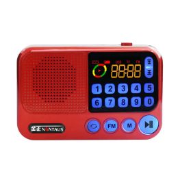 Players Digital Song Radio for The Elderly Highpower Portable Speaker Mini Mp3 Player Luminous Key Supports TF Card / U Disc Playback