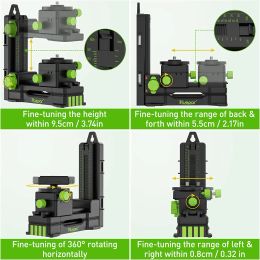 Huepar Magnetic Fine-turning Bracket Laser Level Pivoting Base & Wall Mounted Holder With Adjustable Clip 360° Adjustable Tool