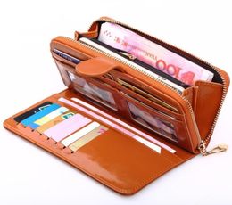 Wallets 11 Colors 2021 Fashion Leather Ladies Wallet Solid Vintage Long Women Purses Big Capacity Phone Clutch Money Bag Card Hold2669907