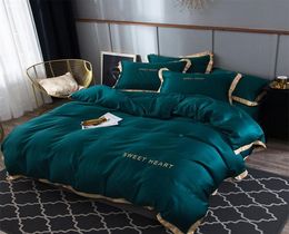 Luxury Bedding Set 4pcs Flat Bed Sheet Brief Duvet Cover Sets King Comfortable Quilt Covers Single Queen Size Bedclothes Linens LJ1470956