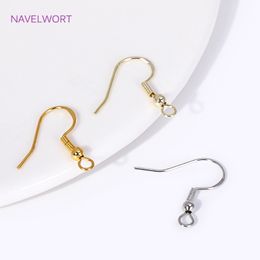 50pcs/Lot 18K Gold Plated Ear Wire With Loop,Brass Erring Hooks Ear hook DIY Earring Making Accessories Jewellery Making Supplies