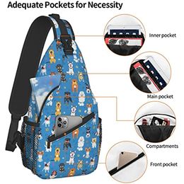 Funny Cute Dog Paw Sling Bag Chest Shoulder Backpack Fanny Pack Crossbody Bags for Men Women One Size