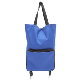 Storage Bags Tug Bag Large Trolley For Shopping Folding Grocery Collapsible Capacity Wheel Foldable Reusable Outdoor