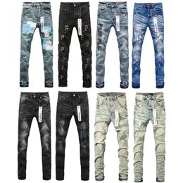 Men's Jeans Designer Mens Distressed Damaged Patch Pants Men Retro Straight Leg Jeans Male Light Blue Y2k High Street Denim Paint Graffiti Trousers