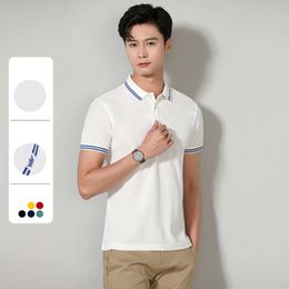 New in shirt summer short sleeve polo shirts for men Casual solid Colour shirt slim fit formal Polos British style office clothes