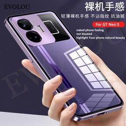 Shockproof Phone Case for Realme GT Neo 5 SE Ultra-Thin Aluminium Alloy Metal Frame Bumper + Tempered Glass Back Cover RMX3700