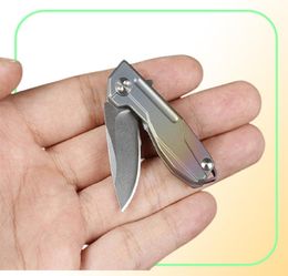 New Arrival Mini Small EDC Pocket Knife D2 Stain Blade TC4 Titanium Alloy Handle Necklace Chain Knife Gift Knives4206664