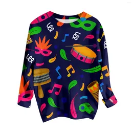 Women's Hoodies Carnival Sweatshirts Casual Fashion Long Sleeved Printed Pullover Hoodie Top Mask Sweatshirt