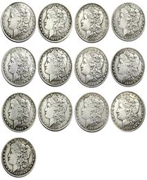 US 13pcs Morgan Dollars 18781893 quotCCquot Different Dates Mintmark craft Silver Plated Copy Coins metal dies manufacturing 1149898