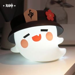 Hutao Genshin Impact Cosplay Hutao Ghost Night Light Anime Silicone Glowing Lamp Halloween Props Kids Xmas Decorations Gifts