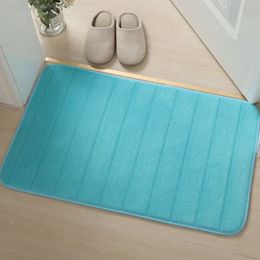 1PC Non-slip Absorbent Bathroom Rug 40*60cm Home Bath Mat Coral Fleece Bathroom Carpet Washable Rug Toilet Floor Bathroom Rug