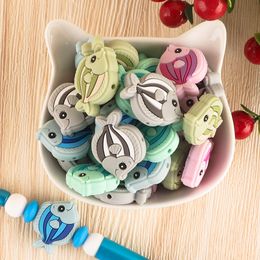 Kovict 10pcs New Silicone Beads Mini Fish Cow Bird House Vase Bead For Jewellery Making DIY Pacifier Chain Jewellery AccessoriesKovi