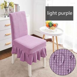 Chair Covers Waterproof Plaid Elastic Plain Dining Table Cover Room Skirt Stool Spandex Seat