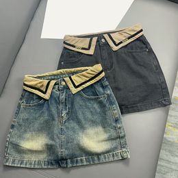 Letters Women Jeans Shorts Pants Luxury Contrast Colour Daily Shorts Ins Fashion Street Style Denim Shorts