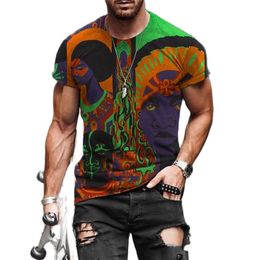 African Tribal Culture Totem 3D Printed Men's And Women's Summer Hip Hop Street Personality Crewneck Short-Sleeved T-shirt Tops