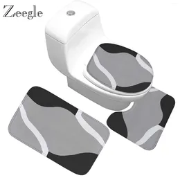 Bath Mats Zeegle 3pcs/set Rugs Bathroom Set Flannel Washable Shower Carpet Soft Decor Toilet Seat Tank Cover Rug