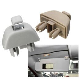 2Pcs Sunvisor Fastener Clip Replace 4F0857561 Visor Clip Hook Bracket Retainer for A6-C6 Passat-B7 Polo- Gray/Beige