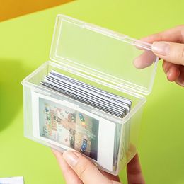 Transparent Idol Photo Storage Case Plastic With Lid Storage Box Idol Kpop Photo Albums Photocards Small Card Collect Organizer