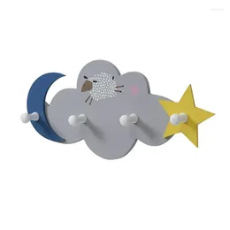 Hooks Creative Cute Star Moon Cloud Shape Nail-free Wall Clothes Kids Room Decorative Key Hanging Hanger Kitchen Storage Hook