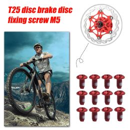 12PCS MTB Bike Non-Slip Disc Screw T25 Bicycle M5x9mm Disc Brake Rotor Bolts T25 Torx Screws Mountain Bike Repair Accessories